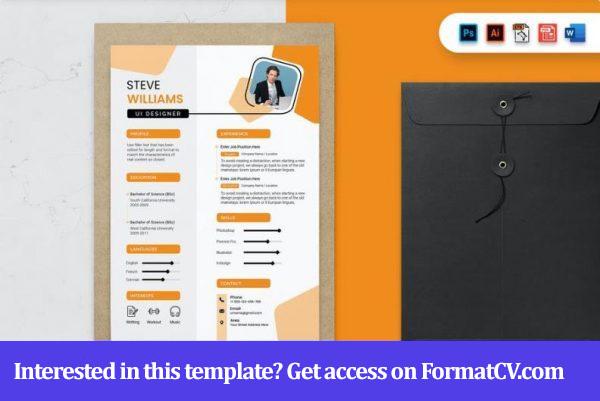 UI Designer Modern CV Resume A4 Print Template